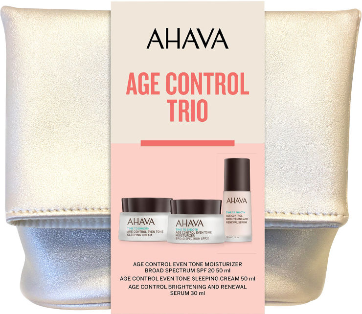 AHAVA Age Control Trio Full Size Day Cream Night Cream Serum Toiletries Bag - SeasideSPA