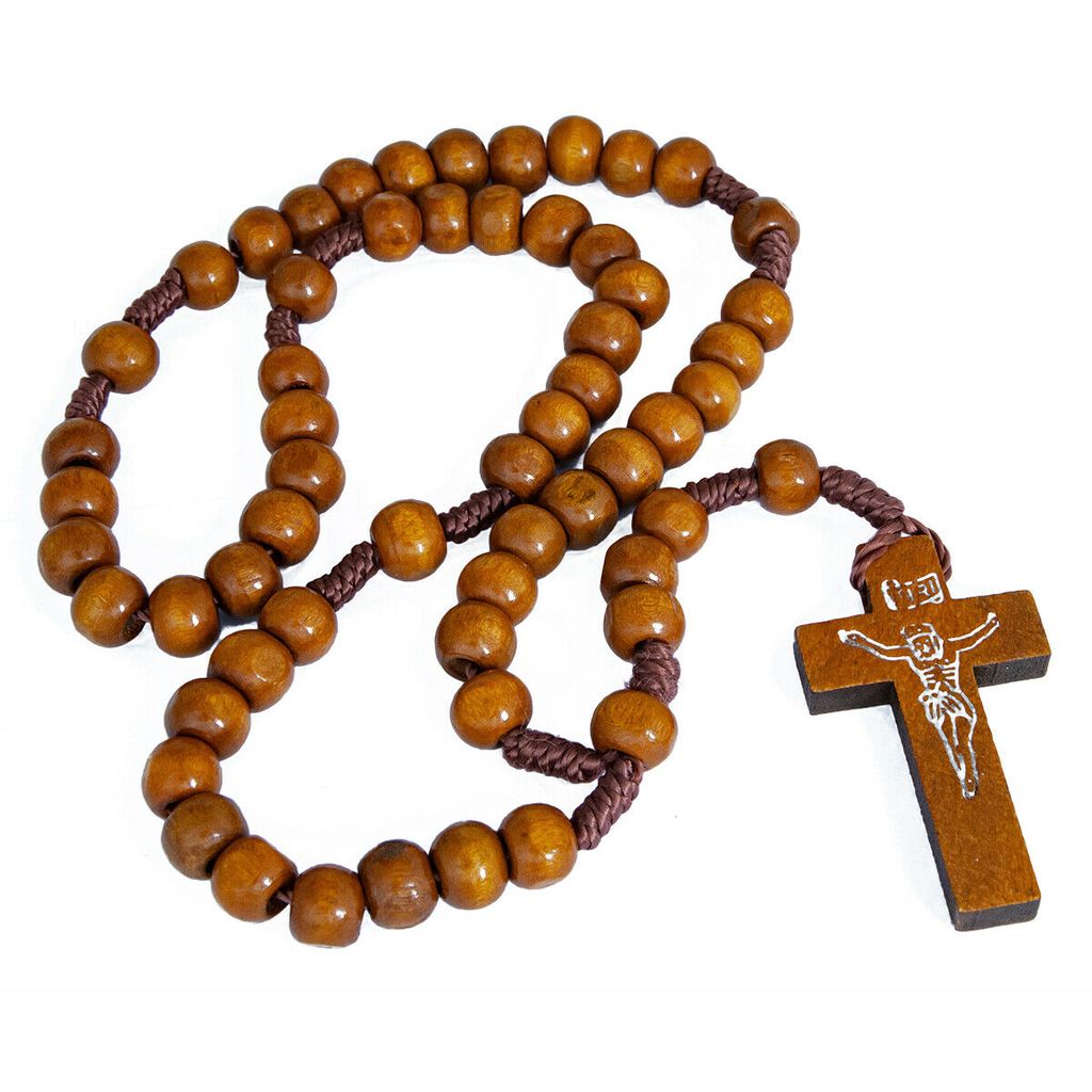 Catholic Wooden Rosary Beads with Crucifix – Prayer Rosary from Jerusalem - SeasideSPA
