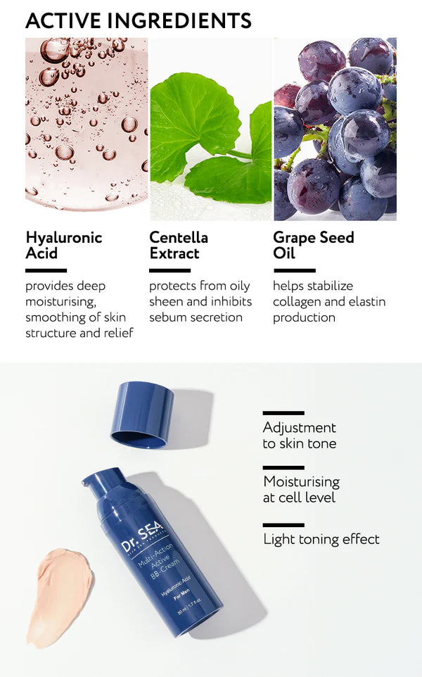 Multi-Action Active BB-Cream For Men - 50 ml - SeasideSPA