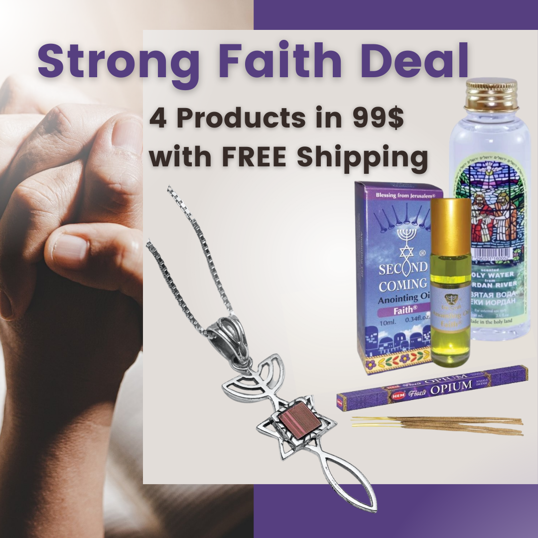 Strong Faith Gift Set – Messianic Symbol Necklace, Oil & Incense - SeasideSPA