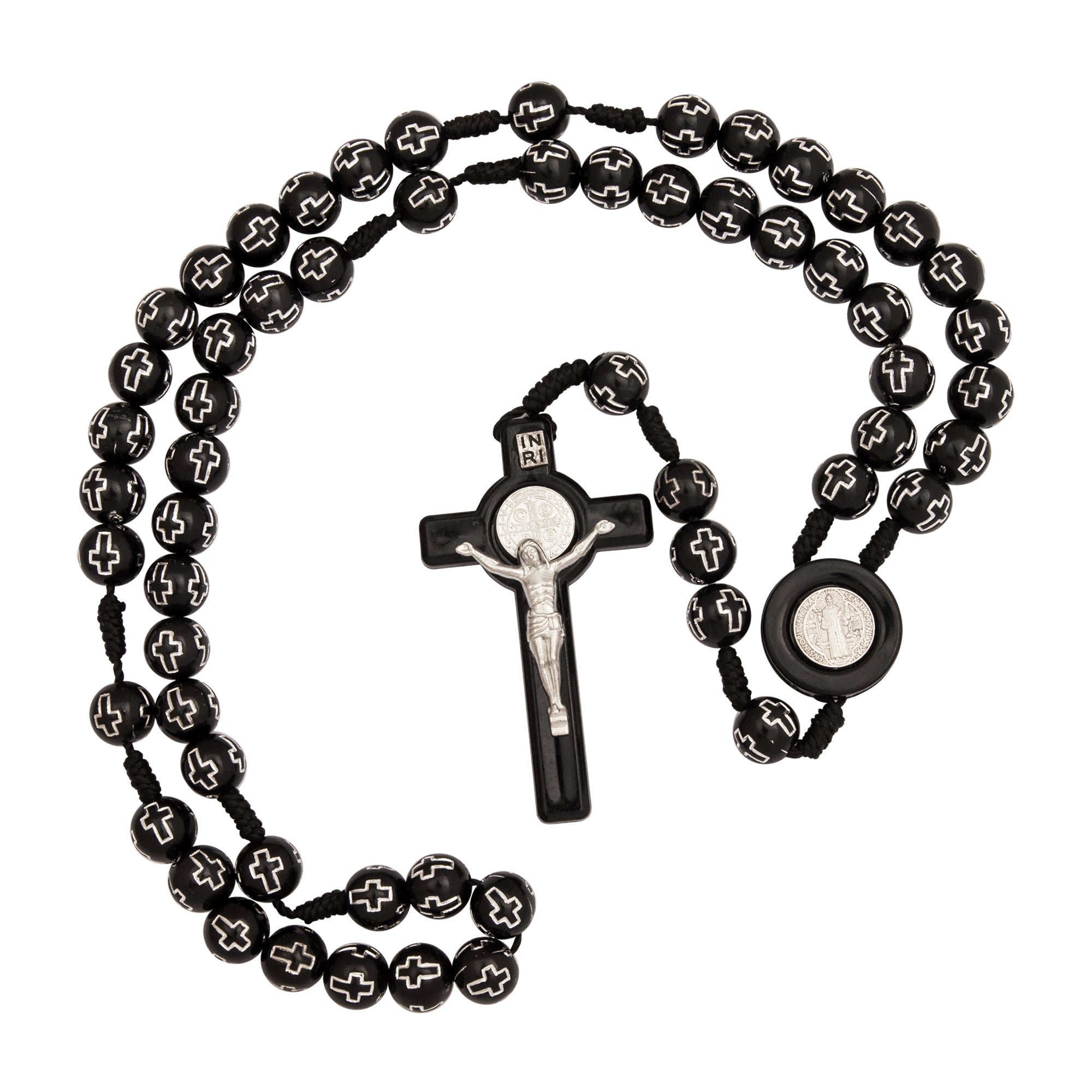 Black Rosary Prayer Beads with Cross – Saint Benedict Catholic Rosary - SeasideSPA