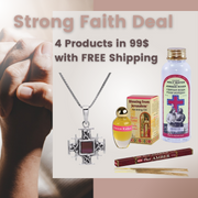 Strong Faith Gift Set – Jerusalem Cross Necklace, Anointing Oil & Incense - SeasideSPA