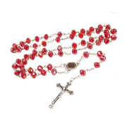INRI Red Crystal Rosary Beads – Holy Land Catholic Rosary - SeasideSPA