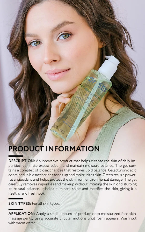 Balancing Facial Cleansing Gel - Biosaccharides & Green Tea - SeasideSPA