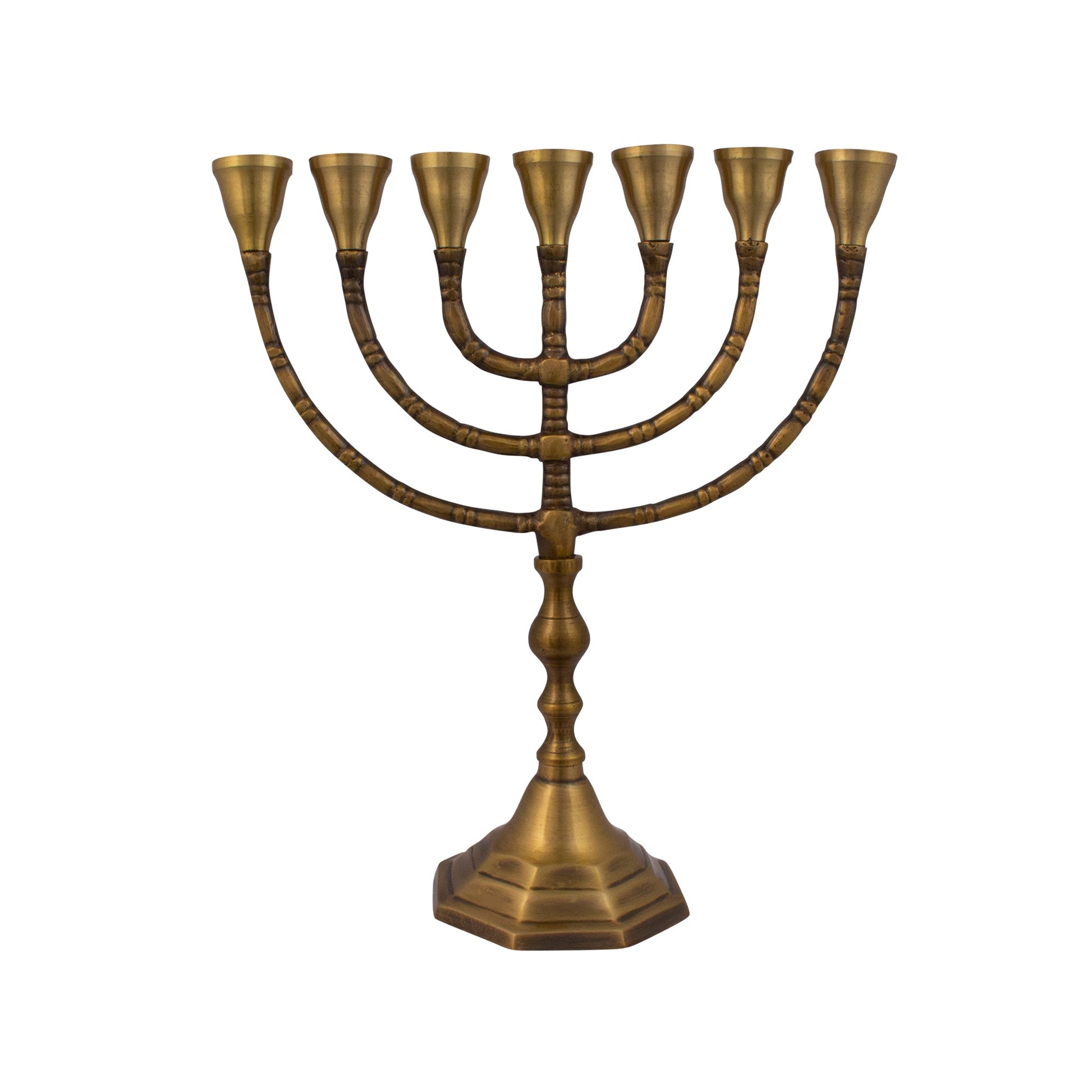 Antique Bronze Menorah – 10 Inch Jewish Candle Holder - SeasideSPA