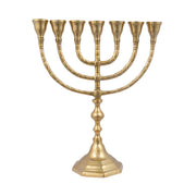 Brass Finish Menorah – 10 Inch Hanukkah Candle Holder - SeasideSPA