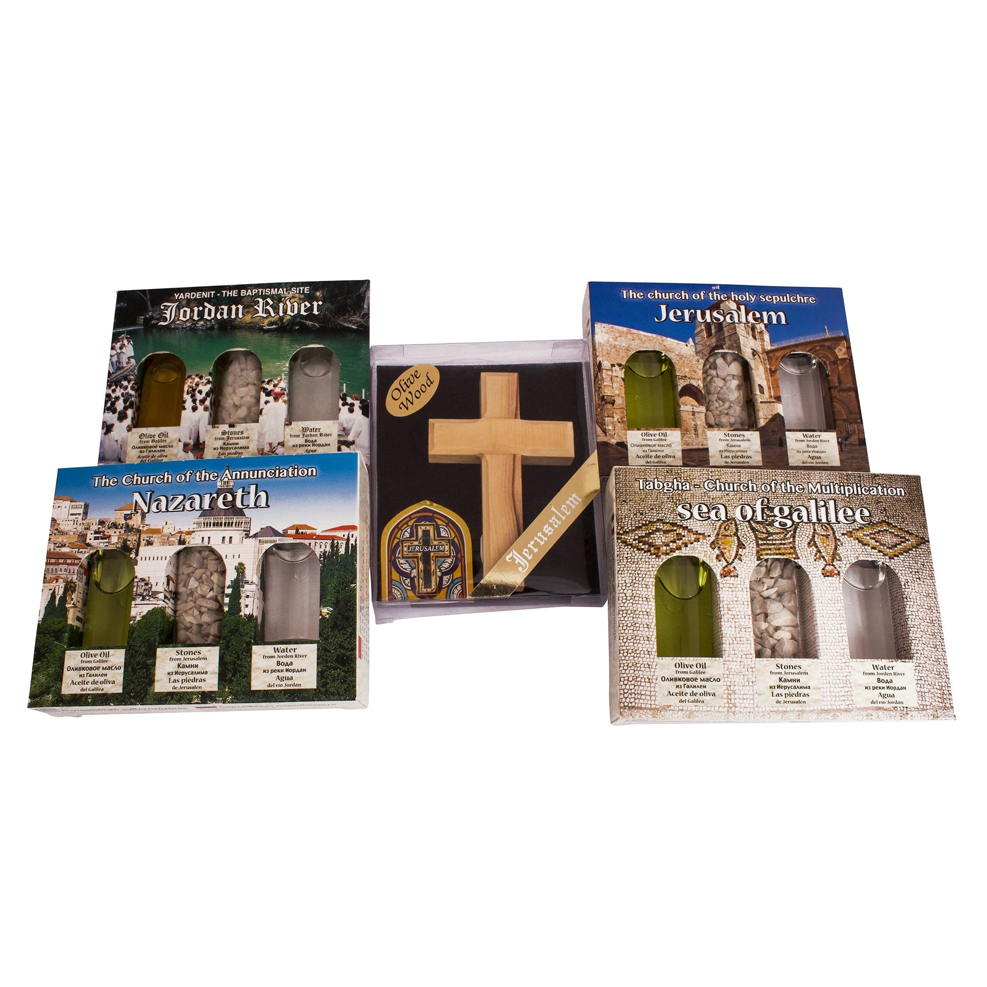 Peace of God Gift Set – 4 Gift Packs + Olive Wood Cross - SeasideSPA