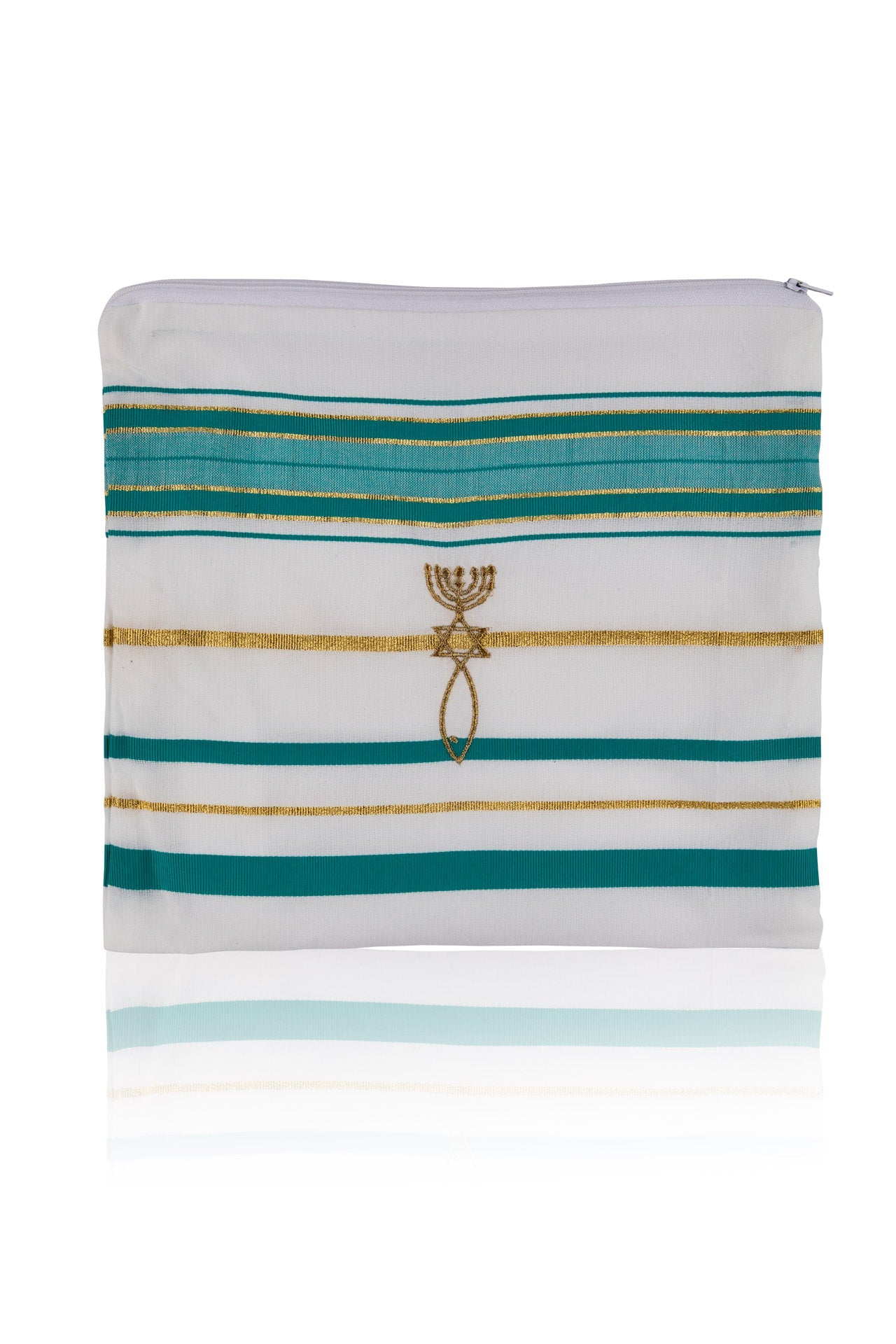 Messianic Prayer Tallit with Matching Bag – Turquoise - SeasideSPA