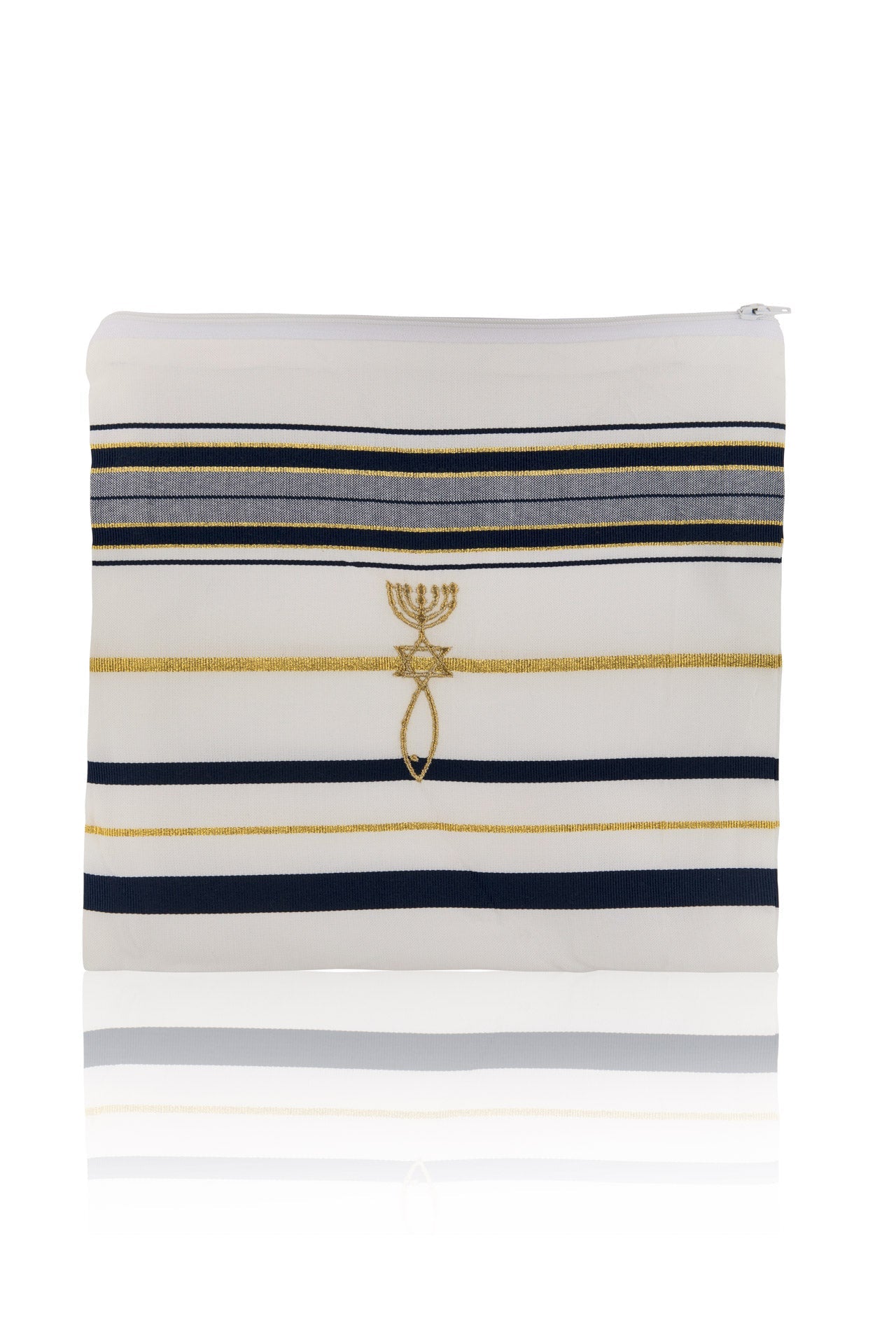 Messianic Prayer Tallit with Matching Bag – Navy Blue - SeasideSPA