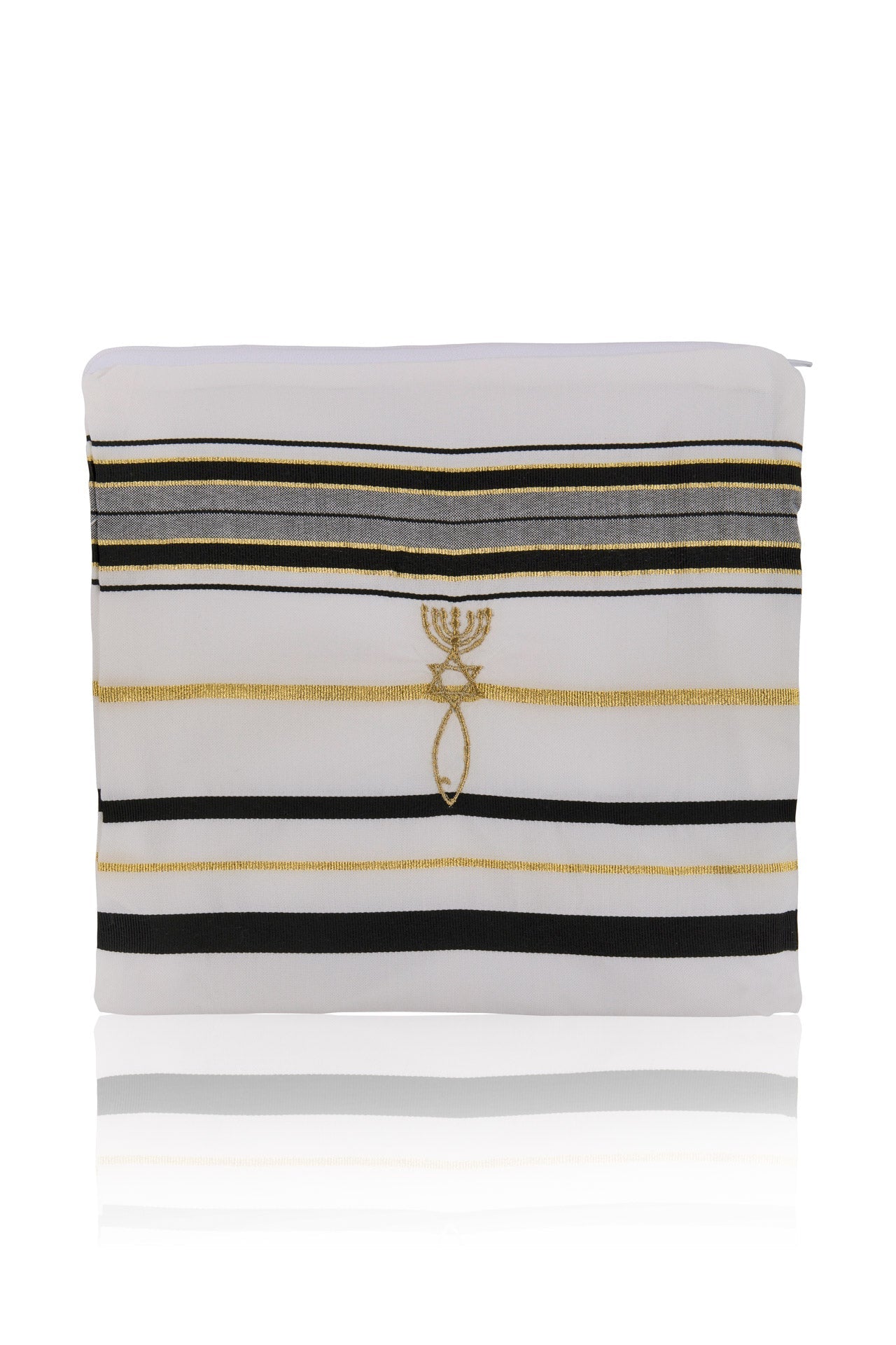 Messianic Prayer Tallit with Matching Bag – Black - SeasideSPA