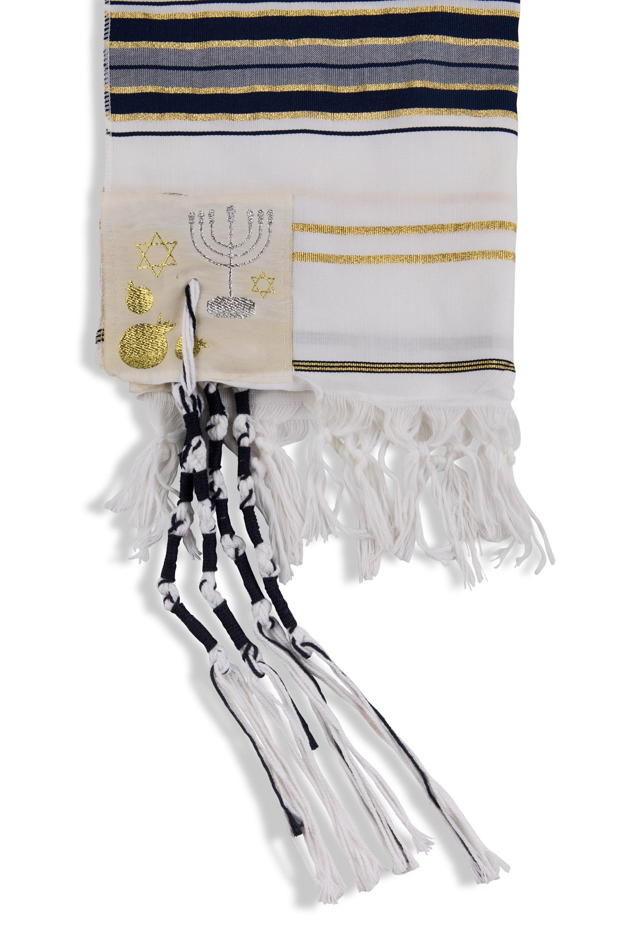 Messianic Prayer Tallit with Matching Bag – Navy Blue - SeasideSPA