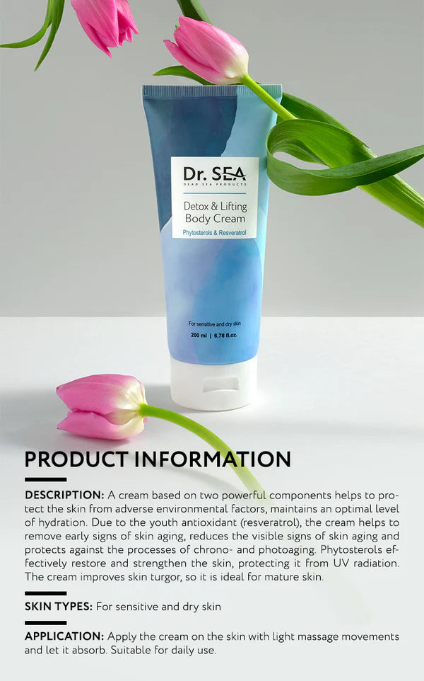 Detox & Lifting Body Cream - Phytosterols & Resveratrol - SeasideSPA
