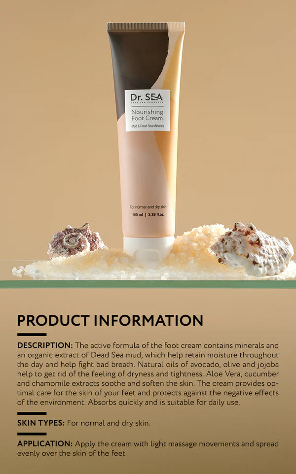 Nourishing Foot Cream — Mud & Dead Sea Minerals - SeasideSPA