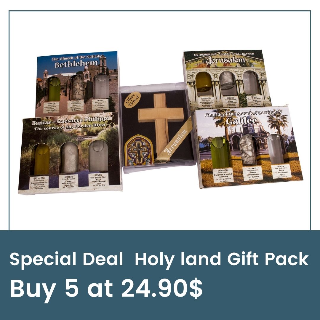 Peace of God Gift Set – Olive Wood Cross + 4 Gift Packs - SeasideSPA