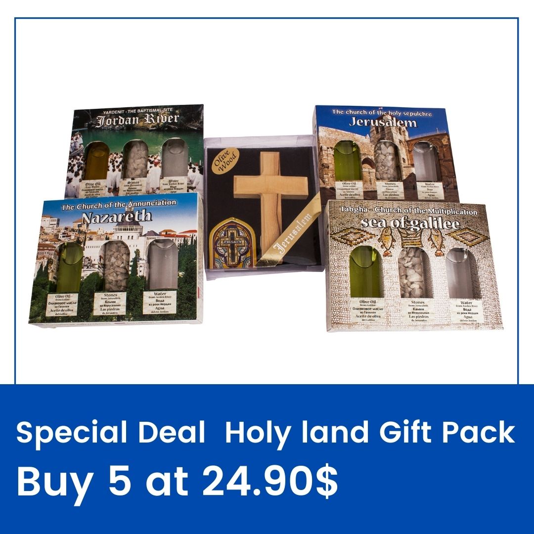 Peace of God Gift Set – 4 Gift Packs + Olive Wood Cross - SeasideSPA