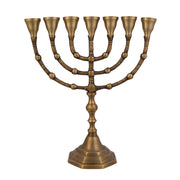 Antique Bronze Ball Design Menorah – 10 Inch Hanukkah Menorah - SeasideSPA
