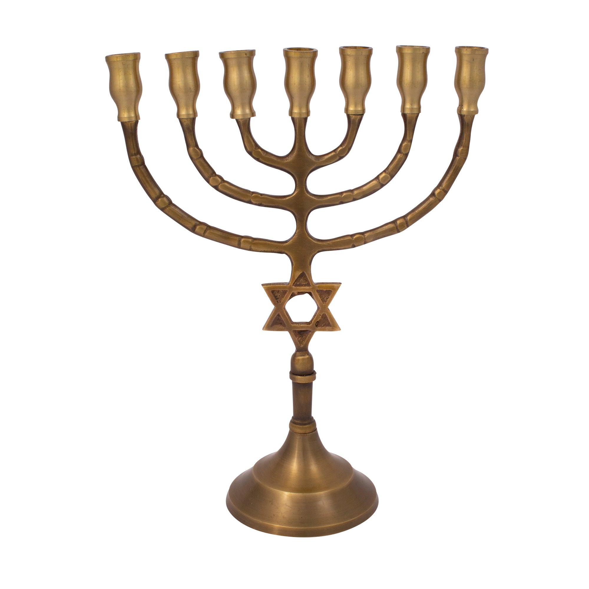 Star of David Antique Bronze Menorah – 8.5" (22 cm) - SeasideSPA