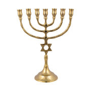 Star of David Brass Finish Menorah – 8.5" (22 cm) - SeasideSPA