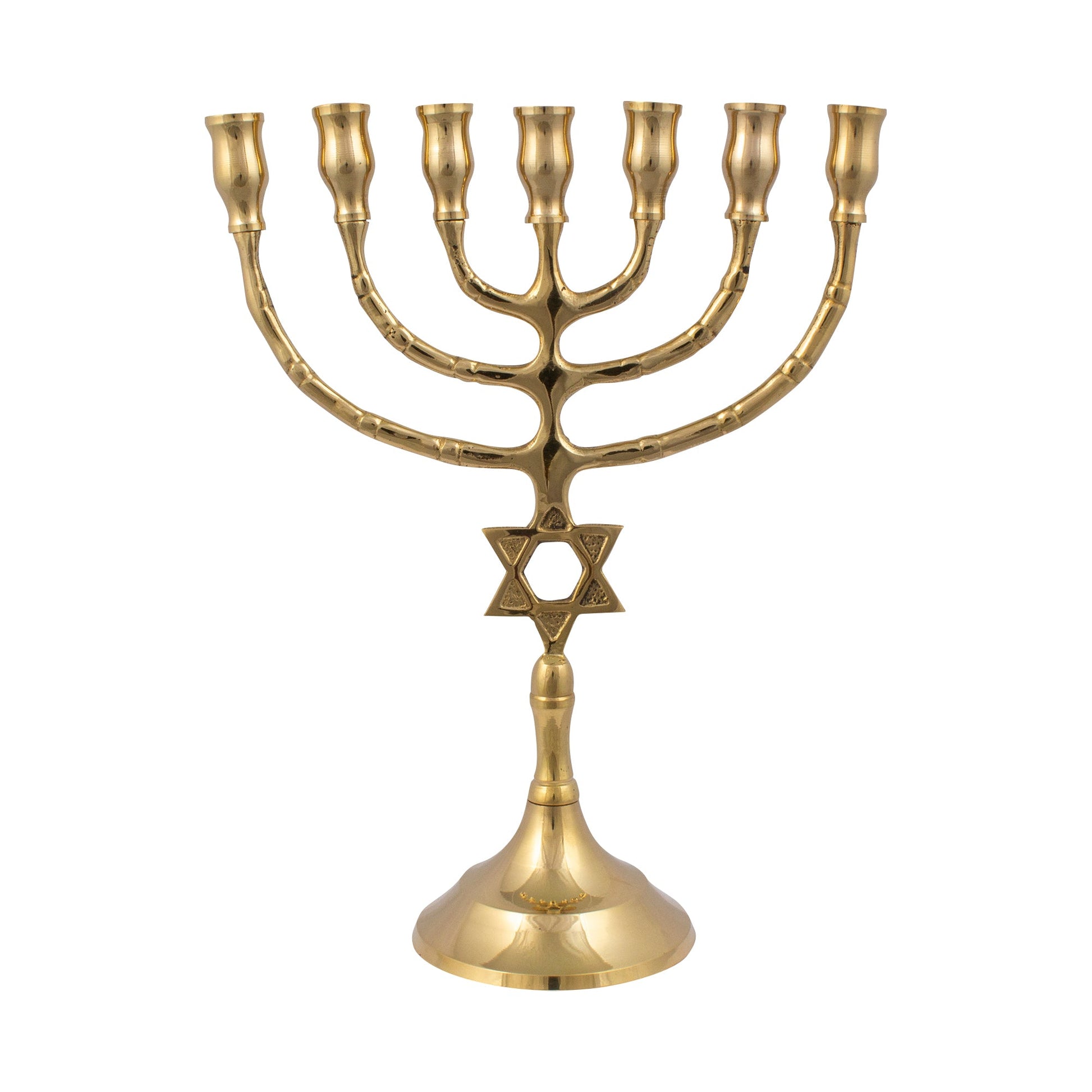 Star of David Brass Finish Menorah – 8.5" (22 cm) - SeasideSPA