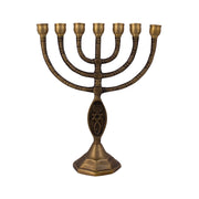 Messianic Symbol Antique Bronze Menorah – 8" (20 cm) - SeasideSPA