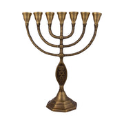 Messianic Symbol Bronze Menorah – 10 Inch Jewish Candle Holder - SeasideSPA