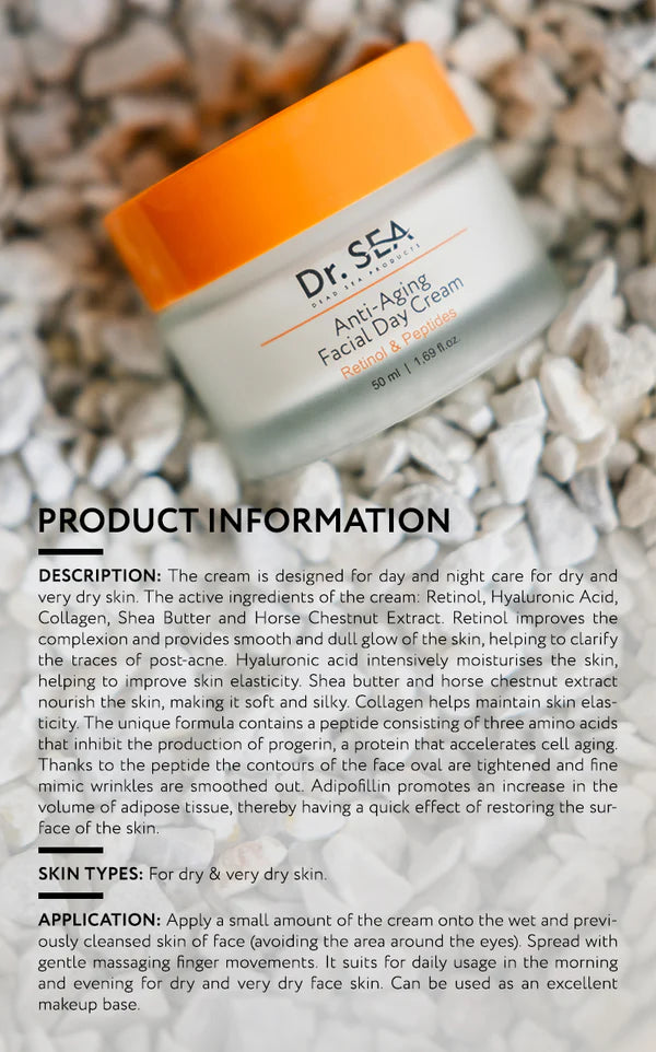 Anti-Aging Facial Day Cream - Retinol & Peptides - SeasideSPA
