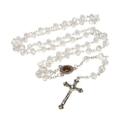 INRI White Crystal Rosary Beads – Holy Land Prayer Rosary - SeasideSPA