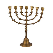 Antique Bronze Leaf Design Menorah – 12 Inch Hanukkah Menorah - SeasideSPA
