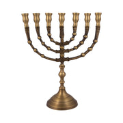 Antique Bronze Ball Design Menorah – 9 Inch Hanukkah Menorah - SeasideSPA