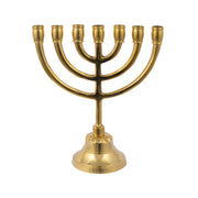 Mini Brass Finish Menorah – 6" (15 cm) - SeasideSPA