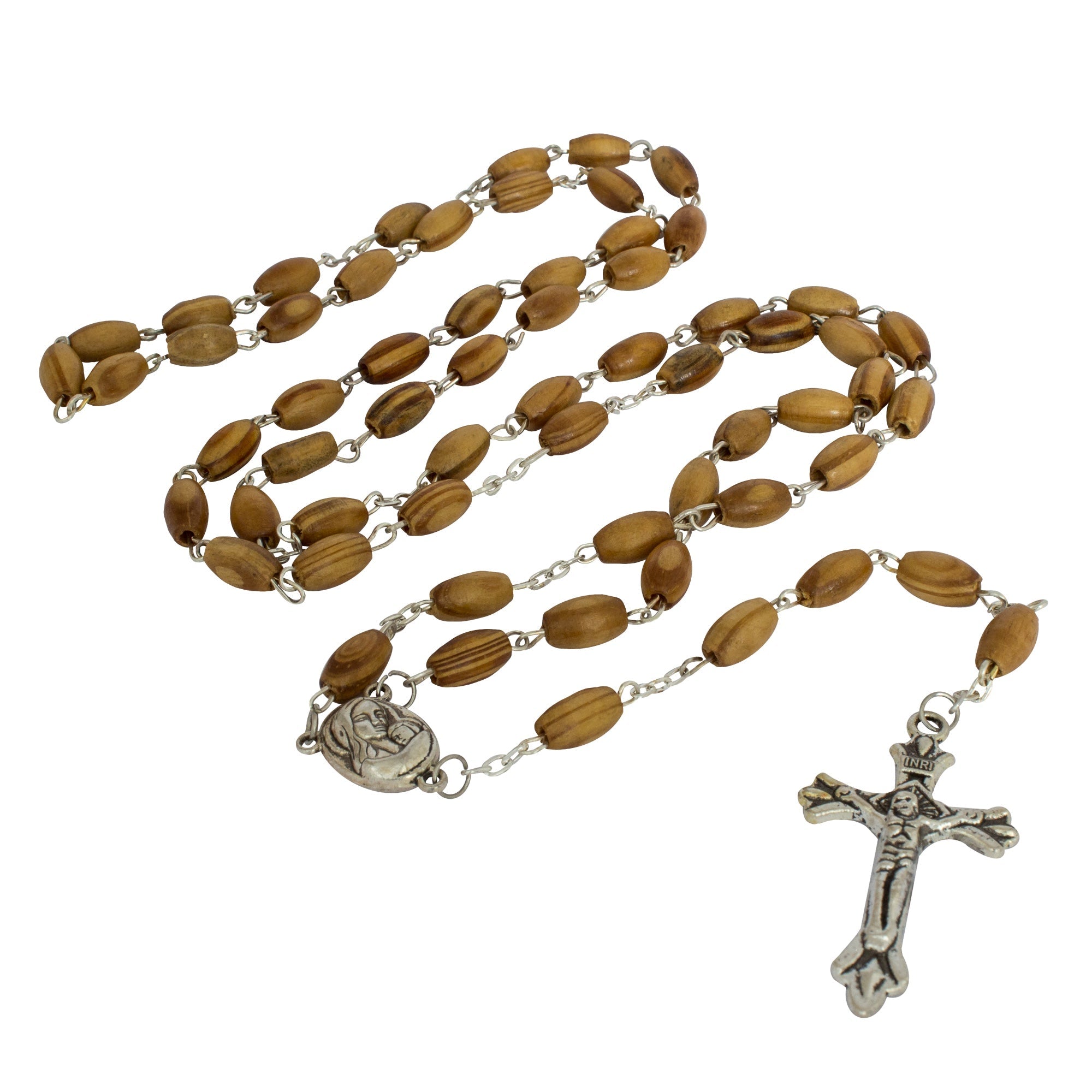 Handmade Olive Wood Rosary with Holy Soil – Jerusalem Rosary 21.65" - SeasideSPA