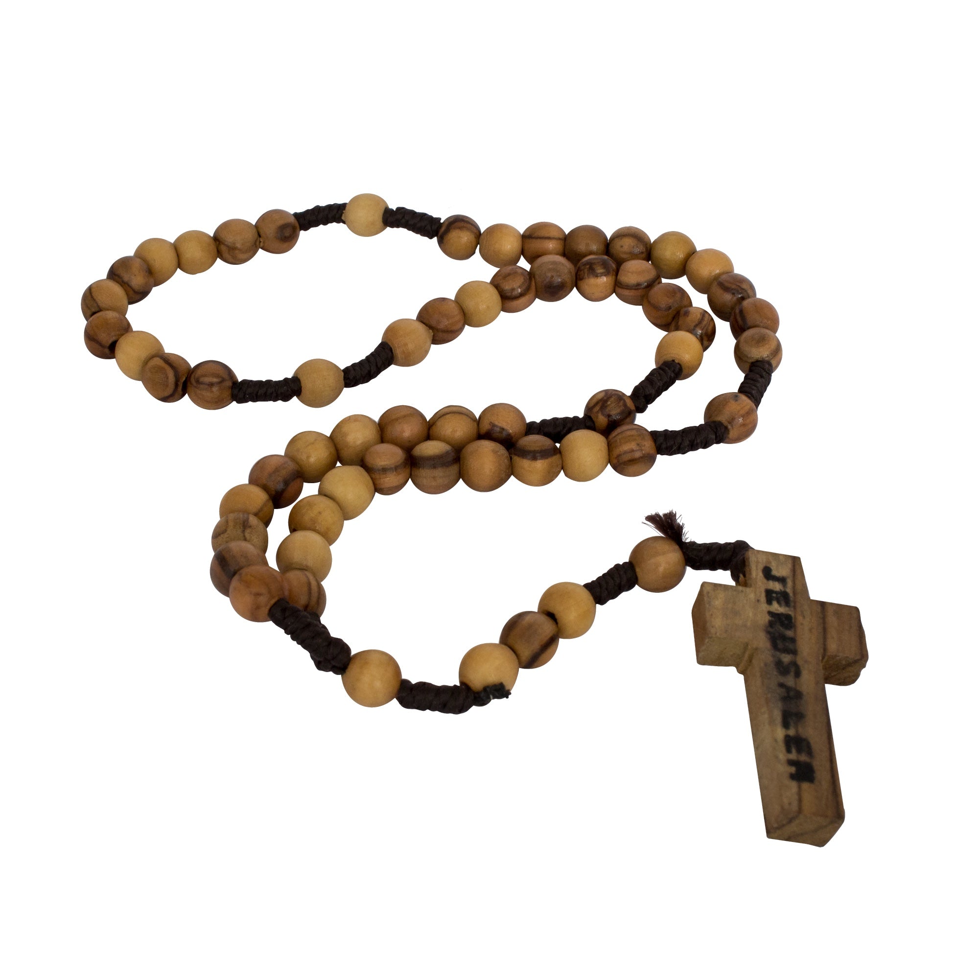 Catholic Wooden Rosary Beads with Crucifix – Holy Land Jerusalem Rosary - SeasideSPA