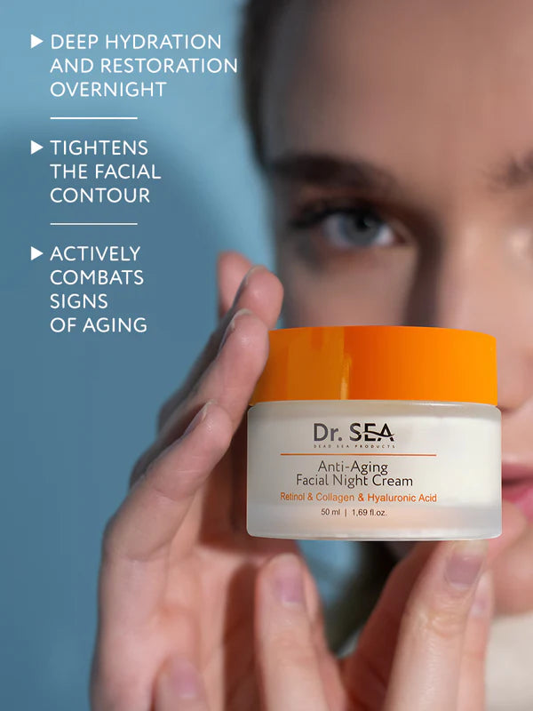 Anti-Aging Facial Night Cream - Retinol, Collagen & Hyaluronic - SeasideSPA