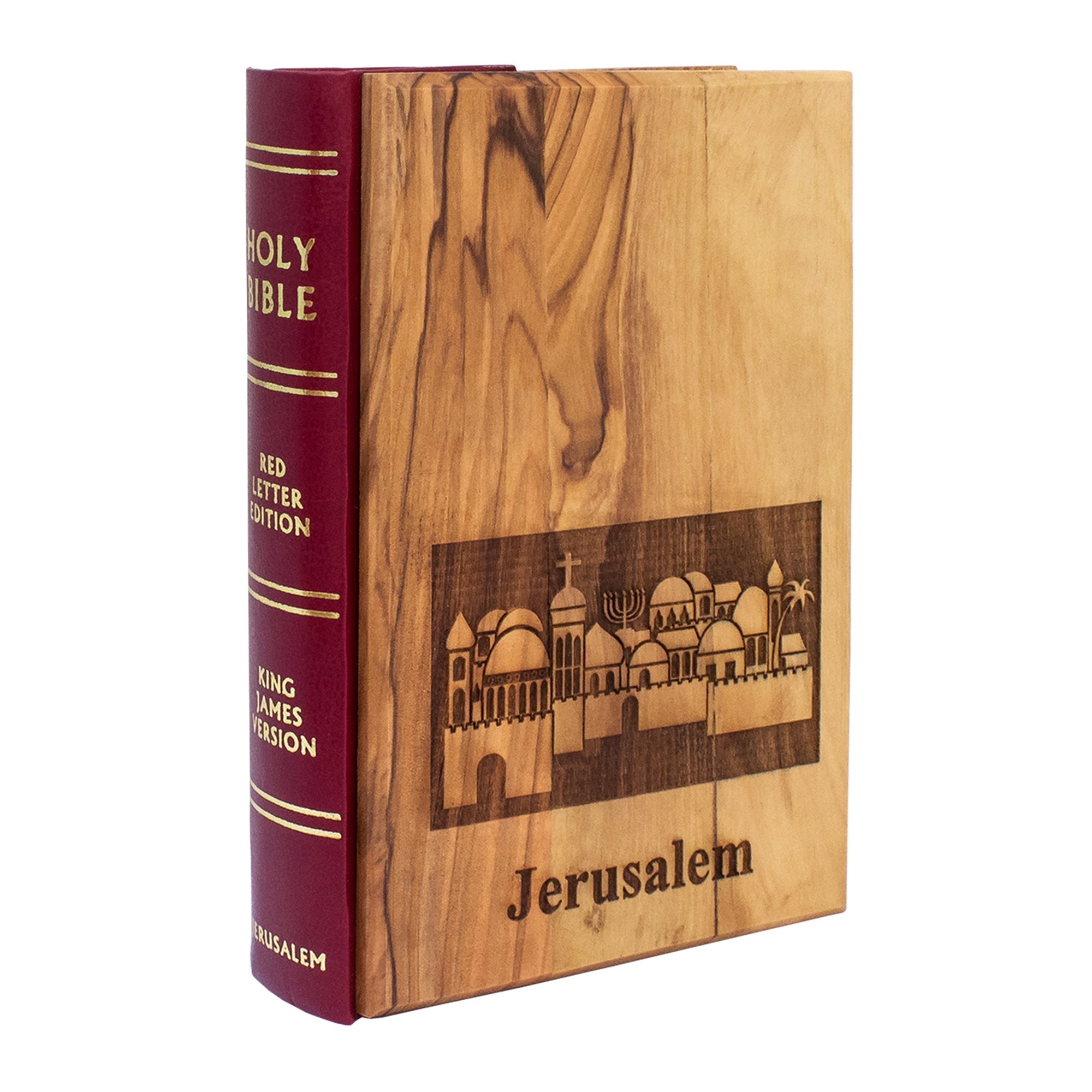Holy Bible with Olive Wood Cover – Christian Bible Gift - SeasideSPA