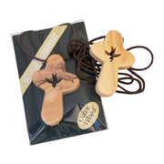 Olive Wood Cross with Holy Spirit Dove – Handmade Cross - SeasideSPA