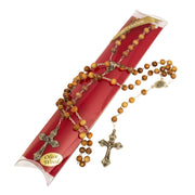 Olive Wood Rosary with Silver Plated Crucifix - SeasideSPA