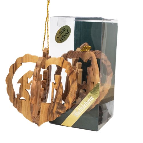 Handmade Olive Wood Christmas Ornament – Holy Land Decoration - SeasideSPA
