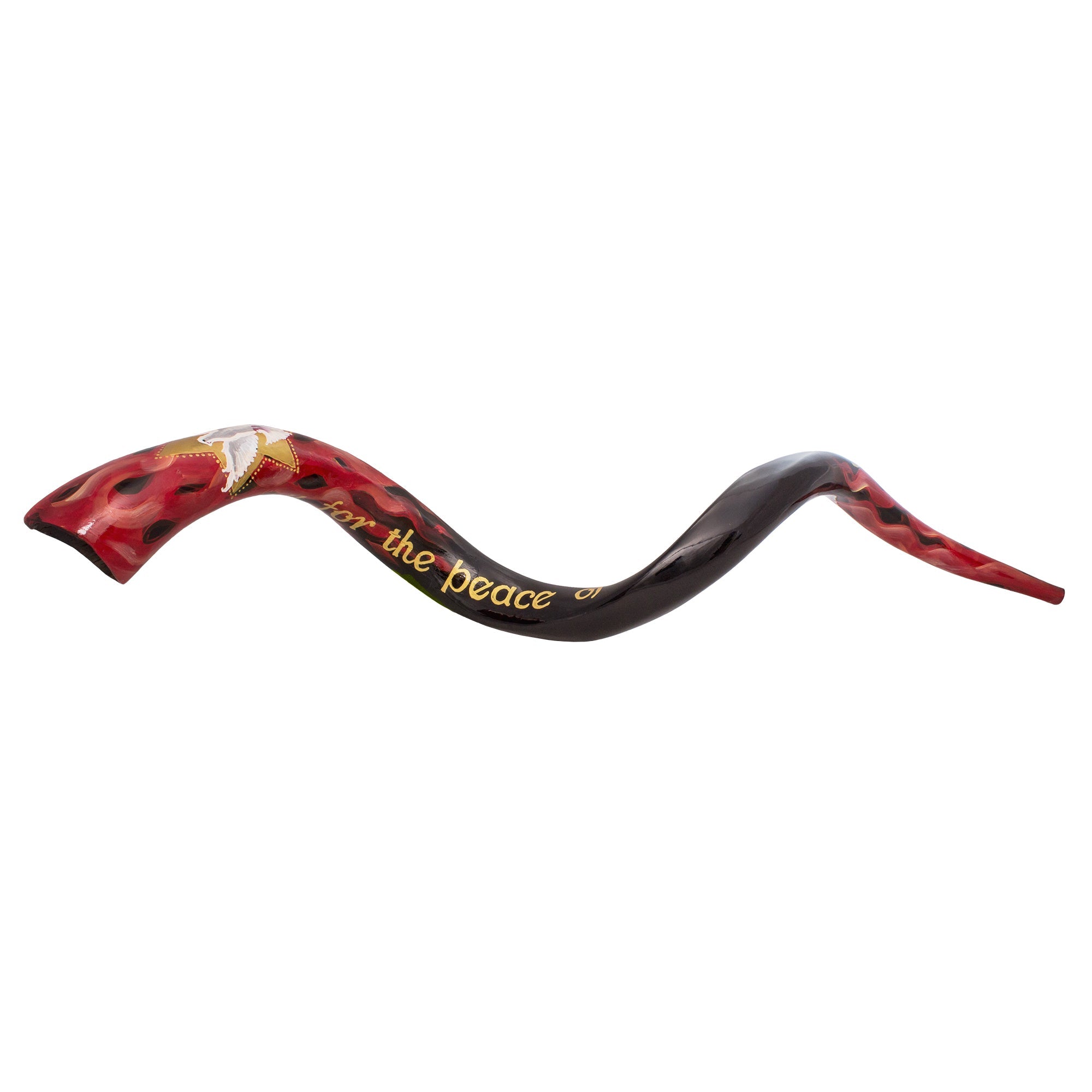 Painted Kudu Shofar “Holy Spirit” Design – Jerusalem Israel - SeasideSPA