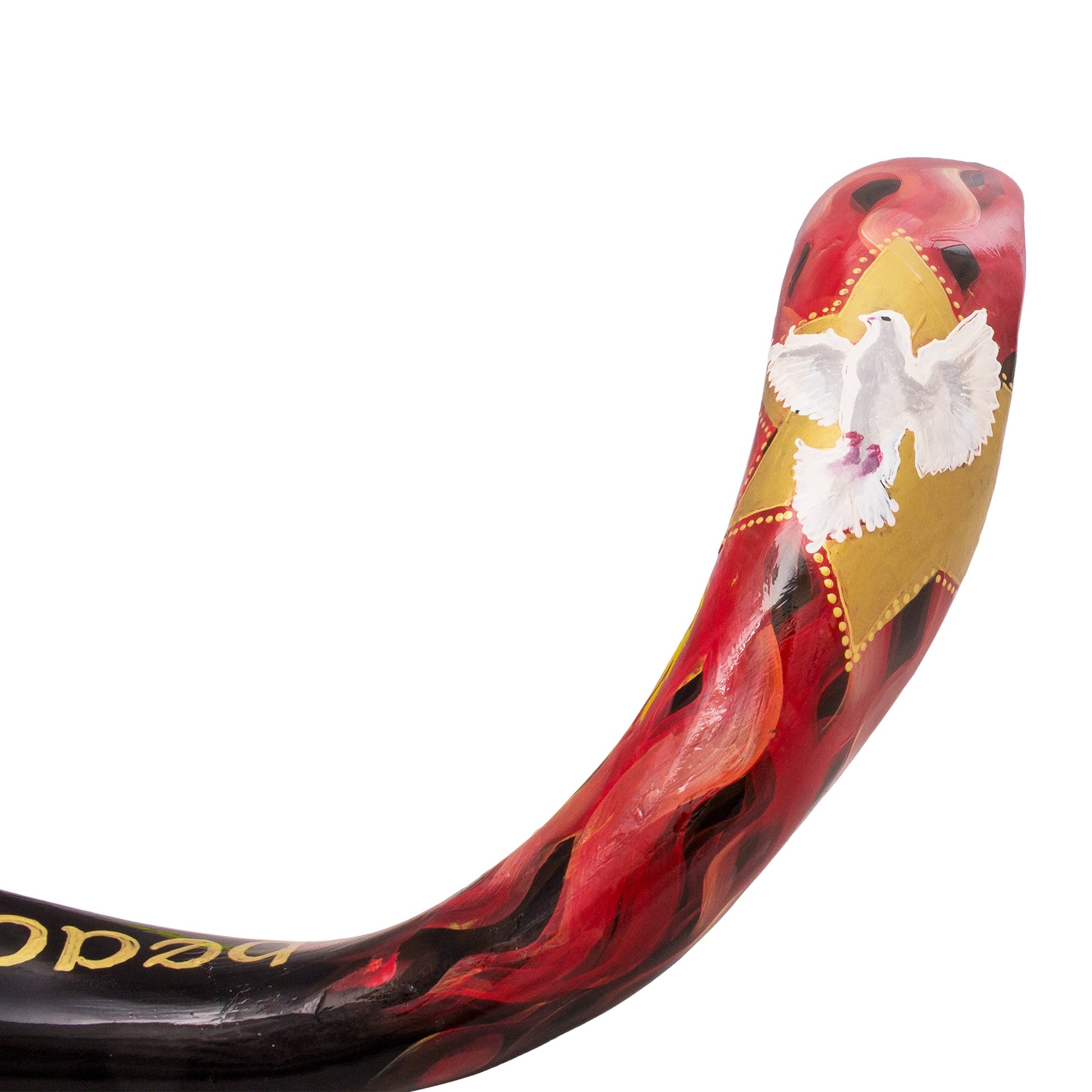 Painted Kudu Shofar “Holy Spirit” Design – Jerusalem Israel - SeasideSPA