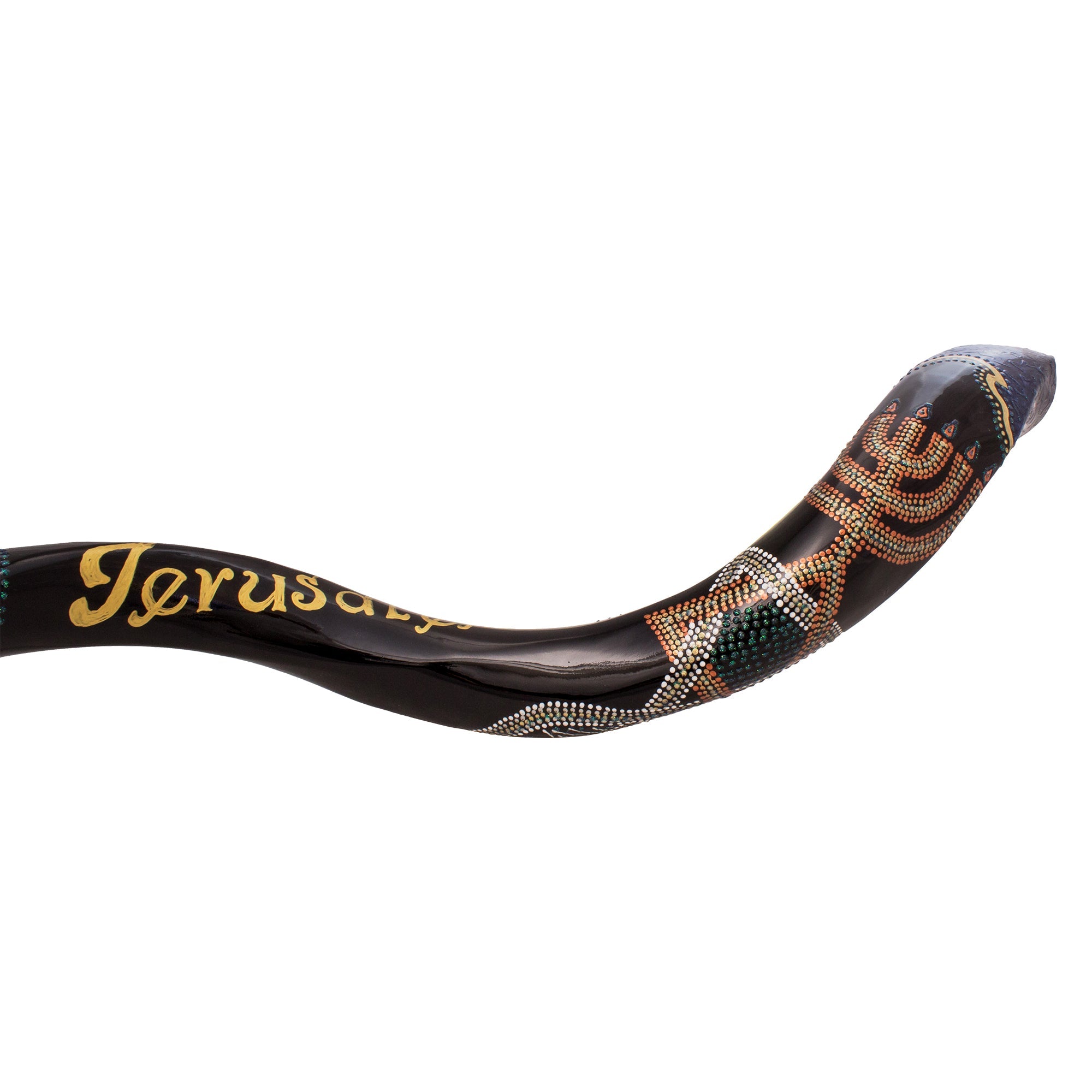 Painted Kudu Shofar “Messianic” Design – Jerusalem Israel - SeasideSPA