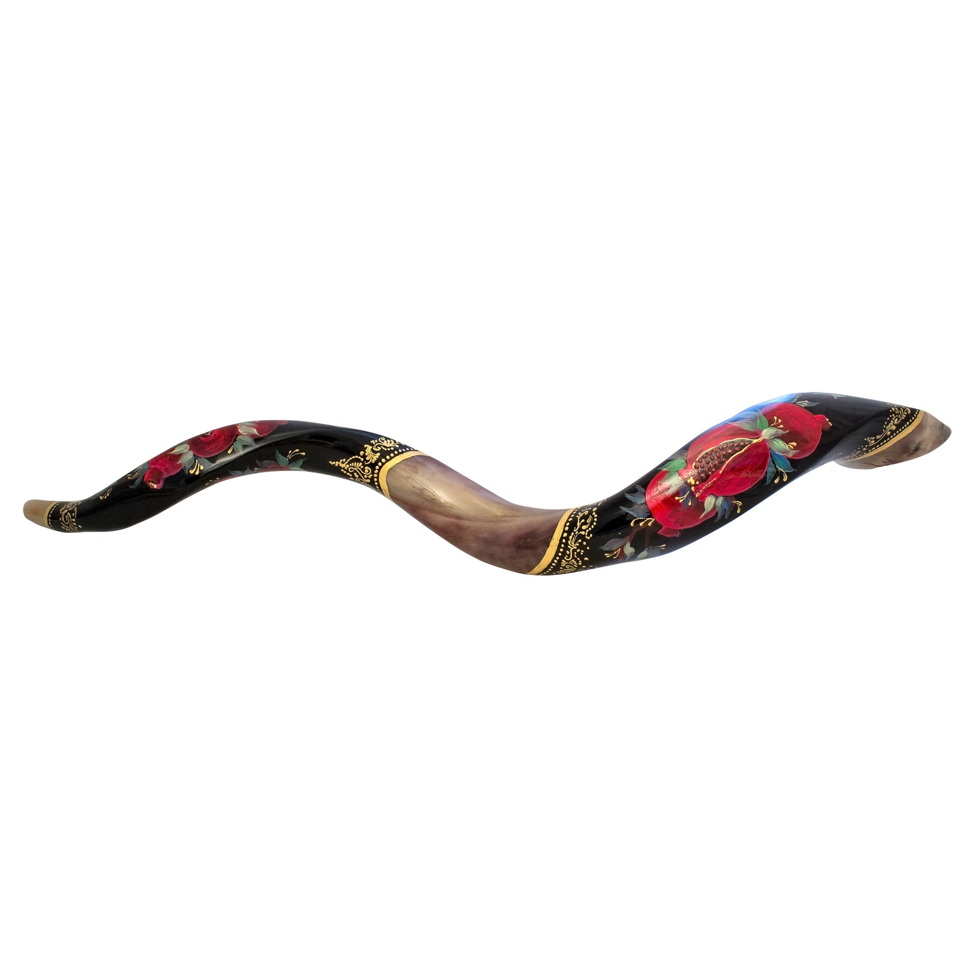 Painted Kudu Shofar Pomegranate Design – Jerusalem Shofar - SeasideSPA