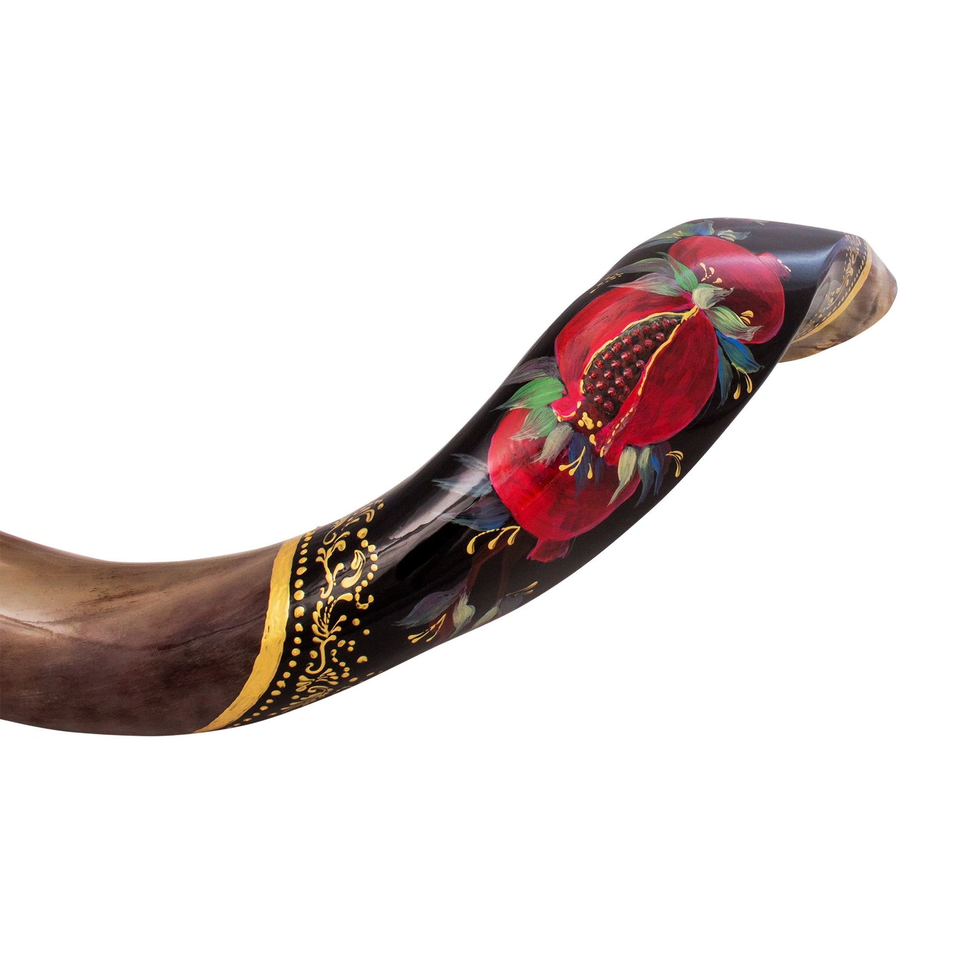 Painted Kudu Shofar Pomegranate Design – Jerusalem Shofar - SeasideSPA