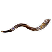 Hand Decorated Temple Menorah Kudu Shofar – 100–104 cm - SeasideSPA