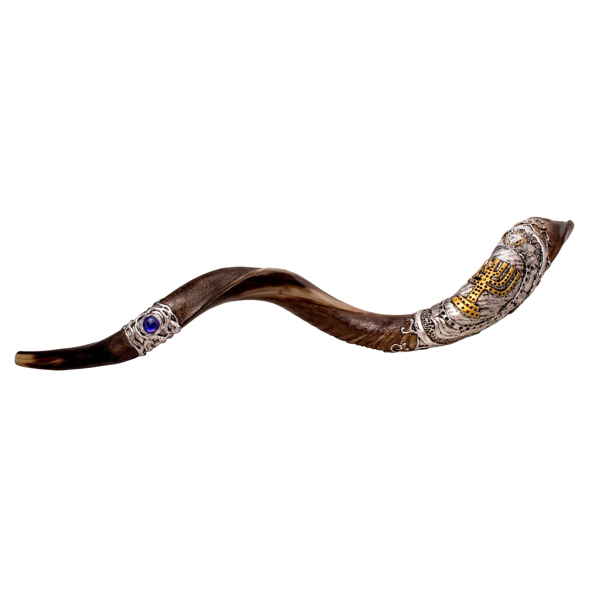 Hand Decorated Temple Menorah Kudu Shofar – 100–104 cm - SeasideSPA