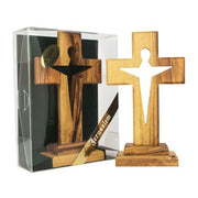Handmade Olive Wood Standing Christian Cross – Holy Land Cross - SeasideSPA