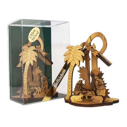 Handmade Olive Wood Nativity Scene Statue – Holy Land - SeasideSPA