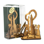 Handmade Olive Wood Nativity Scene Christmas Decoration – 4.1" - SeasideSPA