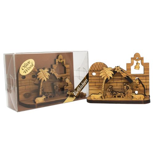 Olive Wood Nativity Scene Statue – Handmade Jesus Birth Sculpture - SeasideSPA