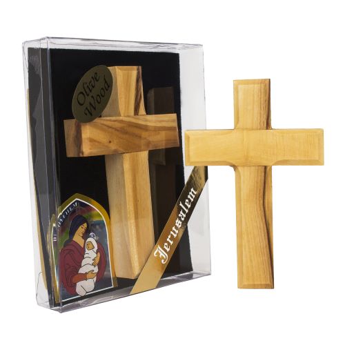 Handmade Olive Wood Wall Cross – Christian Cross 3.25" - SeasideSPA