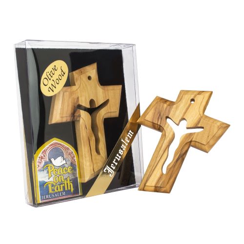 Handmade Olive Wood Wall Cross – Christian Prayer Symbol - SeasideSPA
